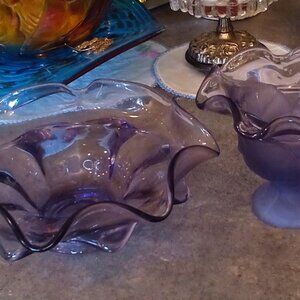 Purple Glass Compote